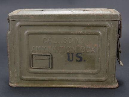 Box for a .30 caliber machine gun belt. Made of me
