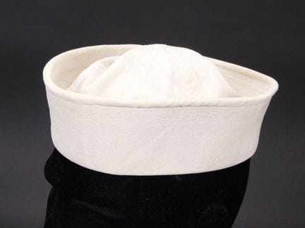 US Navy Dixie Cup. Made of white cotton fabric. No