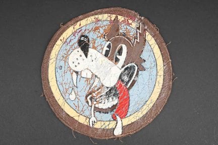 USAAF Bomb Group chest patch. Painted leather desi