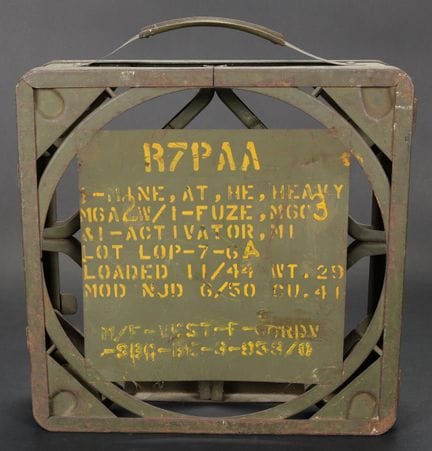 U.S. mine carrying case. Metal. Complete. The clos