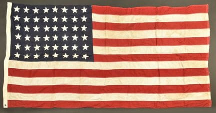 U.S. flag. Made of cotton fabric. Multi-piece cons