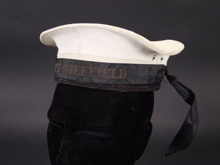 Royal Navy cap. Made of waterproof white cotton fa