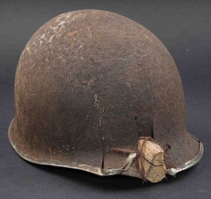 U.S. helmet shell. Model M1. Fixed brim. Chinstrap
