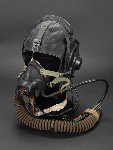 Russian flight gear. Includes a black leather flig