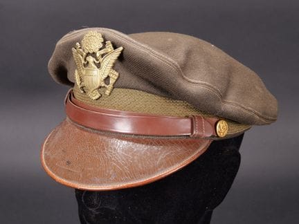 U.S. officer's cap. Made of "chocolate" gabardine.