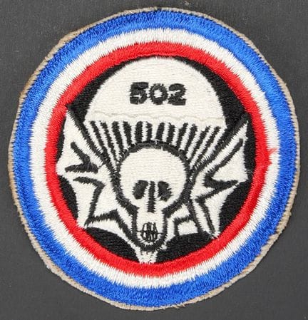 502nd PIR Insignia. Made of cloth, with traces of 