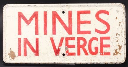 Cartel de «Mines in Verge» de EE. UU. De metal. El