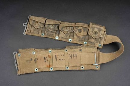 Garand cartridge belt. Made of heavy OD web, cover