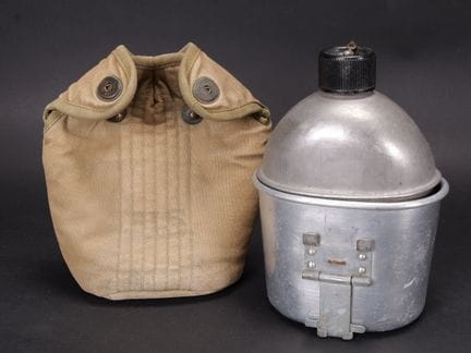 U.S. paratrooper canteen. Cover made of heavy OD c