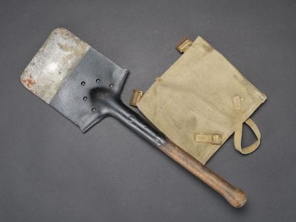 British shovel. Solid wooden handle. Metal section