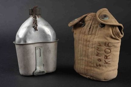 Personalized U.S. canteen. Cover made of heavy OD 