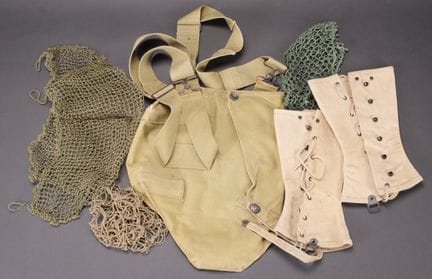 U.S. equipment. Includes a U.S. gas mask cover; al