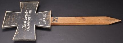 Funeral cross of an American soldier. German funer