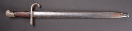 Argentine bayonet. Metal fittings showing some tra