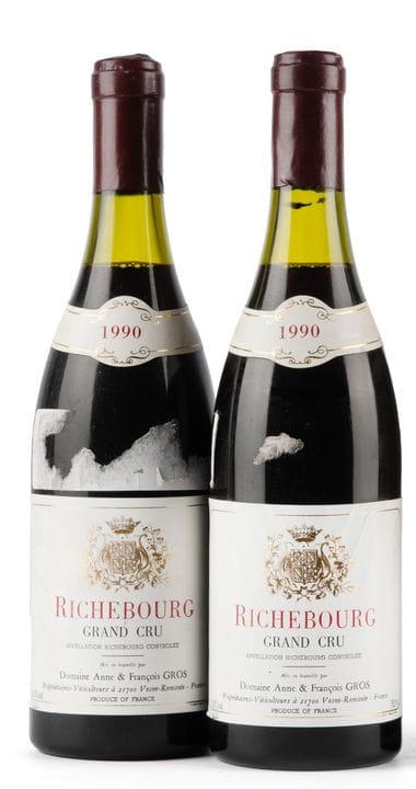 1990 A. &amp; F. Gros, Richebourg, 2 bouteilles
Ét