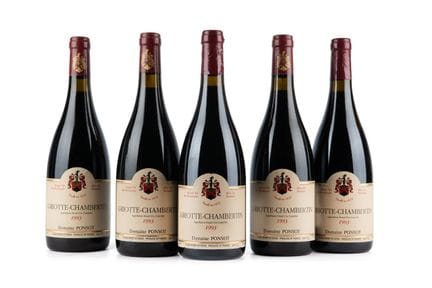 1993 Ponsot, Griottes Chambertin, 5 bouteilles
Éta