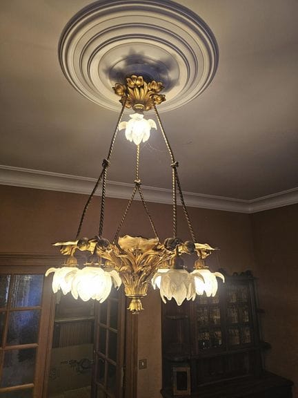 Eugène SOLEAU (1853-1929) Important LUSTRE en bron