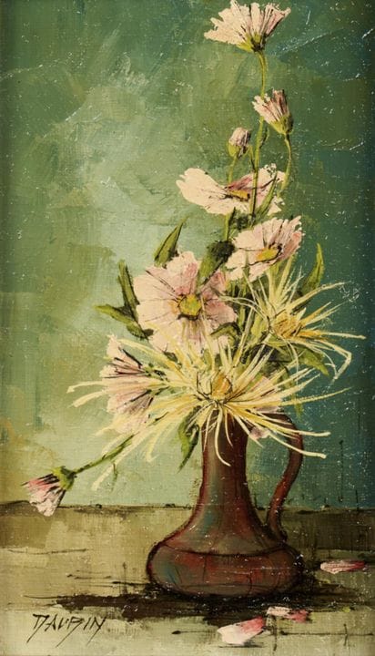 Jean-Pierre DAUBIN (1942) Flowered Jug, oil on can