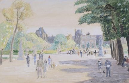 20th-century school. The Tuileries Promenade. Wate