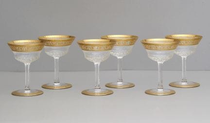 Saint Louis Thistle Gold, 6 copas de champán, con 