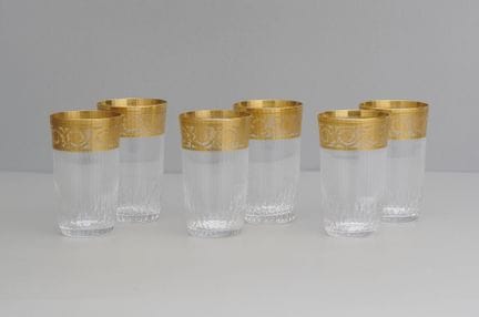 Saint Louis Thistle Gold, 6 vasos, con marca graba