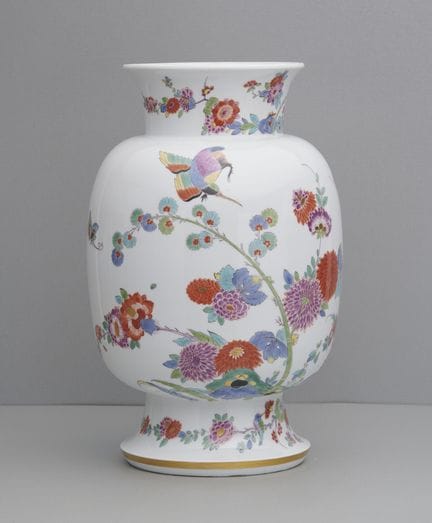Jarrón grande de Meissen, pintura india, primera s