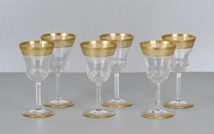 Saint Louis Thistle Gold, 6 vasos, con marca graba