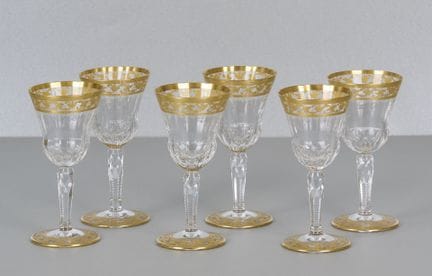 Saint Louis, Callot Gold, 6 vasos, con marca graba