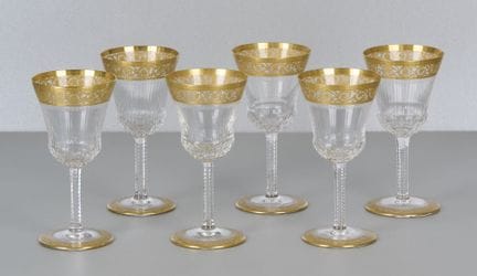 Saint Louis Thistle Gold, 6 vasos, con marca graba