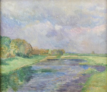 Eitner, Ernst (1867–1955): River Landscape in Spri