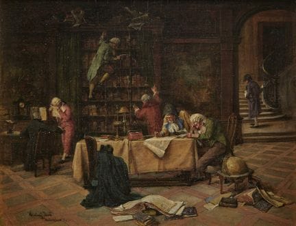 In the library, signed, Munich
19th-century Munich