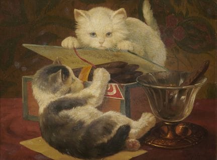 Huber, Léon Charles (1858–1928): Cats at Play
Hube