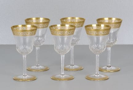 Saint Louis Thistle Gold, 6 vasos con marca grabad