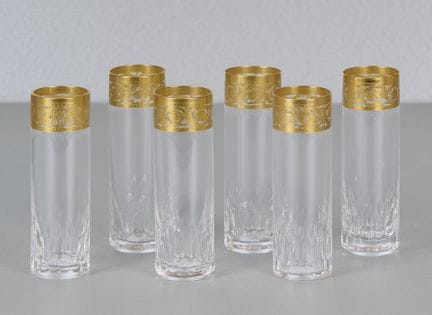 Saint Louis Thistle Gold, 6 vasos, con marca graba