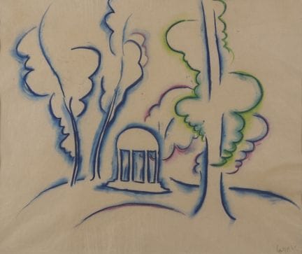 奥菲，沃尔特（1882-1930）：《巴德皮尔蒙特，小神庙》，1927年，署名，曾于帕夫拉特画廊展出