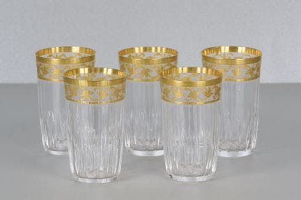 Saint Louis, Callot Gold, 5 vasos, con marca graba