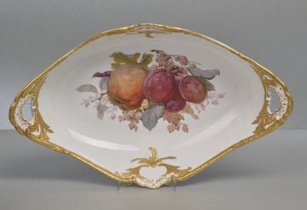 KPM Berlin, Ornate Serving Bowl with Fruit Design
