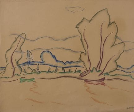 奥菲，沃尔特（1882-1930）：《彩色风景》，署名，曾于帕夫拉特画廊展出
奥菲，沃尔特（1882