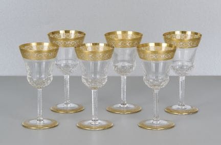 Saint Louis Thistle Gold, 6 vasos, con marca graba