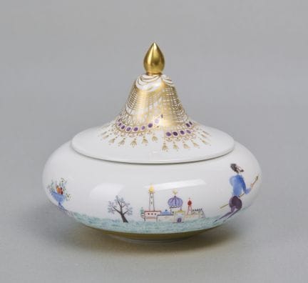 Lata con tapa de Meissen, decoración «Las mil y un