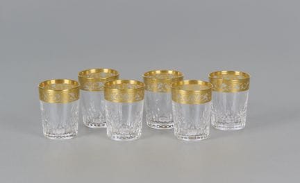 Saint Louis Thistle Gold, 6 vasos, con marca graba