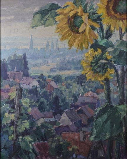 Unknown Artist, Cityscape with Sunflowers
Unknown 