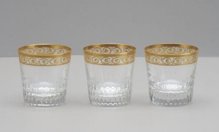 Saint Louis Thistle Gold, 3 vasos, con marca graba