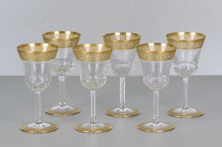 Saint Louis Thistle Gold, 6 vasos, con marca graba