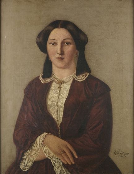 Portrait of a Lady, signed 'G. Philippe 1855'
Port