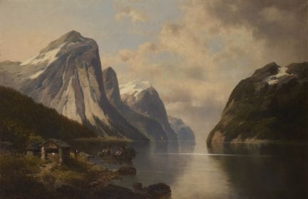 托马，约瑟夫（1828-1899）：《峡湾风光》，背面标有地点
托马，约瑟夫（1828-1899），
