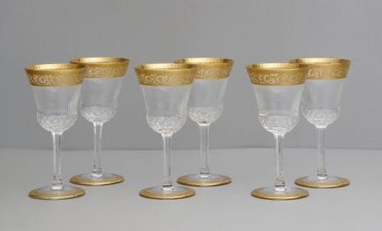 Saint Louis Thistle Gold, 6 vasos, con marca graba