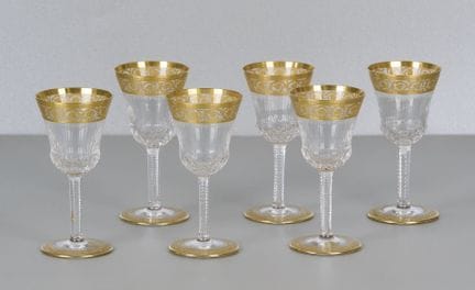 Saint Louis Thistle Gold, 6 vasos, con marca graba