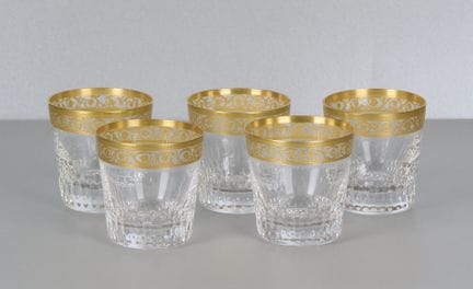 Saint Louis Thistle Gold, 5 vasos, con marca graba
