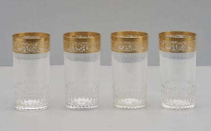 Saint Louis Thistle Gold, 4 vasos, con marca graba